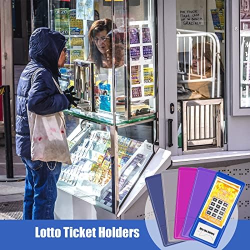 Kisston 10 броя притежателите на лотарийни билети с размери 9 х 4 инча, държач за лотария, многоцветен пластмасов държач