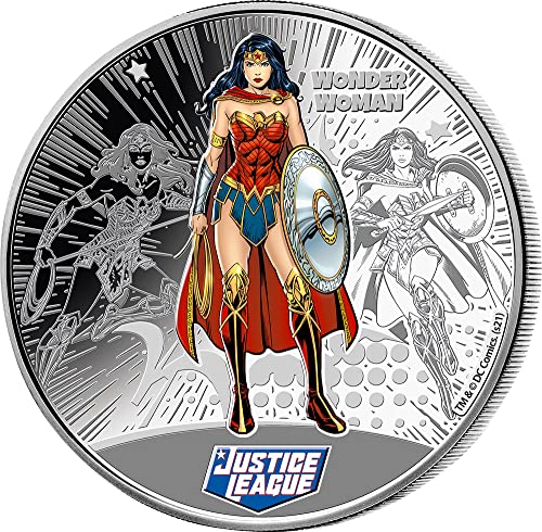 2022 DE justice league 2022 PowerCoin Жената-Чудо на Лигата на Справедливостта 1/2 Унция Сребърна монета 1 $ Самоа 2022 Доказателство