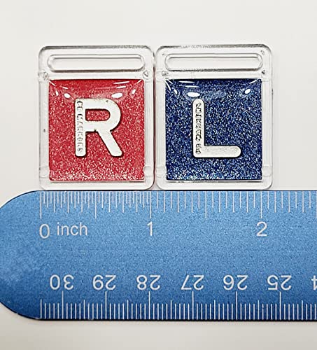 Рентгенови Пластмасови маркери - сини / Червени, Набор от левите и Десните, Оловни букви L и R 1/2 инча