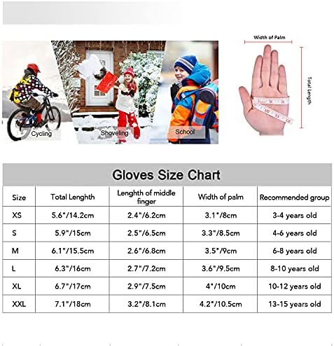Детски Зимни Ръкавици YukiniYa, Топли Мини Ръкавици със Сензорен екран, Водоустойчива Мека Руното Подплата за Момчета 3-15 Години