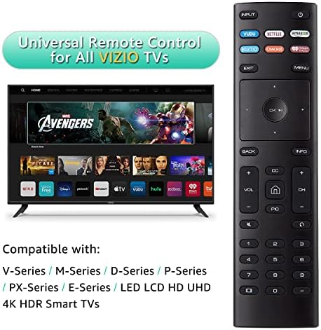Универсално дистанционно за управление на XRT136 за всички смарт телевизори VIZIO LED LCD HD, 4K UHD HDR