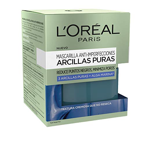 L ' Oréal Paris Pure-Clay Mask Грижа за кожата Чиста Глинена маска за лице с водорасли от покраснений и несъвършенства