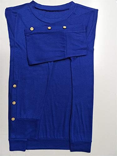 Дамска блуза Andongnywell с кръгло деколте и разрезными ръкав, копчета, пуловер голям размер, тениска, долната