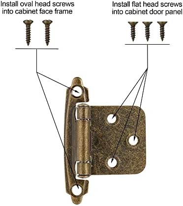 Vallecloud 10 опаковки (5 чифта) Антични Месингови Самозакрывающиеся Панти за вратите на Кухненския шкаф, Режийни (променливи)