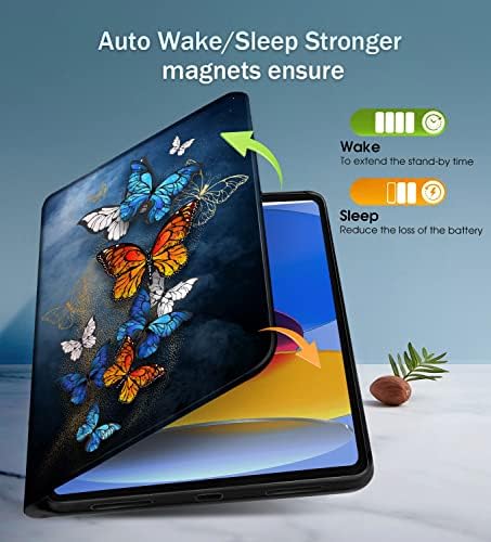 Калъф KUAELEN за iPad 10,9 см 2022 година 10-то поколение за момичета, тънък и лек, Процес на печат, Поддръжка на Touch ID, Автоматичен режим на заспиване /събуждане, Защитен smart-кал?