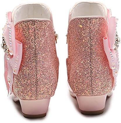 Обувки за момичета, Есенно-зимните Сладки бебешки обувки с лък, женски Нови детски чехли с страничен цип за малки момичета (червени, за по-големите деца 12-12,5 години)