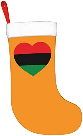Сладък Варфариновый Панафриканский Флаг във формата На Сърце, Коледни Чорапи, Коледни Украса, Класически 18 Инча(Ите),