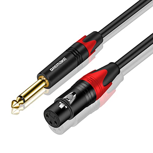 DREMAKE Аудио Конектор XLR кабел 1/4 TRS 20 ФУТА, Конектор XLR кабел 1/4 Конектор 6,35 мм Жак за 1/4 XLR конектор 1/4 инча за