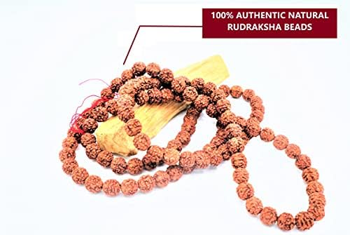 Колие от мъниста OzaarChawk Rudraksha Mala със 108 Четками за Джапы, Медитация И Засилване на Спокойствие