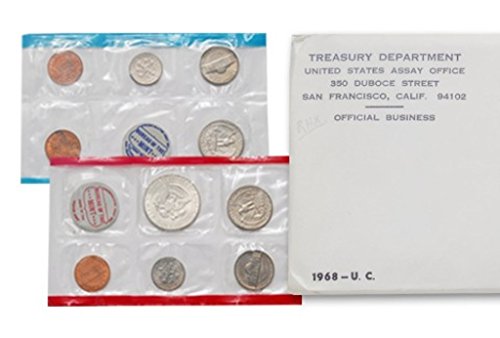 Монетен двор на САЩ 1968 година на издаване - Комплект от 10 монети, без да се прибягва в Оригиналната Правителствена
