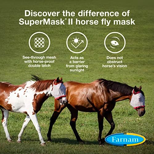 Летяща маска SuperMask II без уши за малките коне или арабски коня завършват, Напълно обхващащи лицето и защищающая очи на