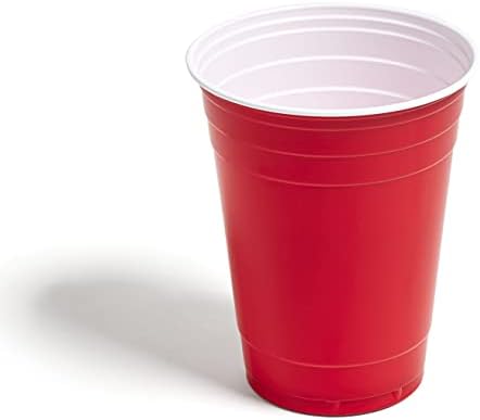 Пластмасова чашка за вода студена Perk, 16 унции, Червен, 50 бр. / опаковане. (Pk54359)