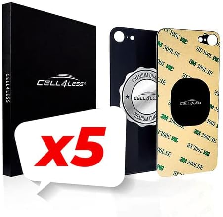 На задното стъкло Cell4less, съвместимо с iPhone 8, С лепило за целия корпус, инструмент за изтриване и широк отвор за камерата, за по-бърза инсталация БЕЗ лого (червен)