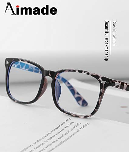 AIMADE Унисекс, Блокер Синя Светлина Очила, Компютърни Очила със Син Филтър (за Защита от пренапрежение на очите), Виртуални