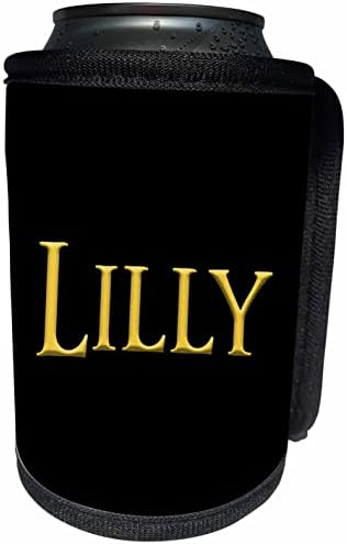 3дРоза Лили атрактивното детско име за момиче в САЩ. Свети жълт цвят. - Опаковки за бутилки-охладители (cc_353968_1)