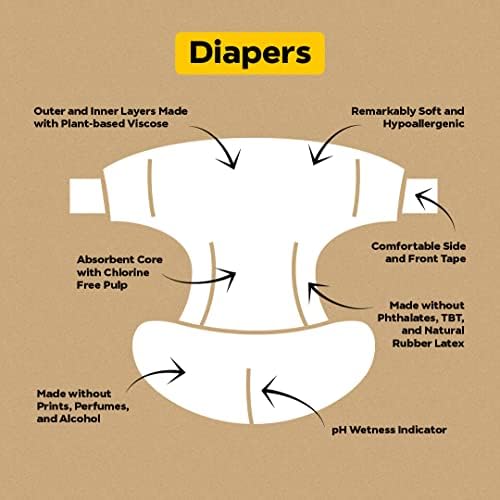 Бебешки Пелени от вискоза Dyper от Бамбук Размер на 1 + 5 Опаковки Мокри кърпички | Естествени съставки|, Изработени от материали