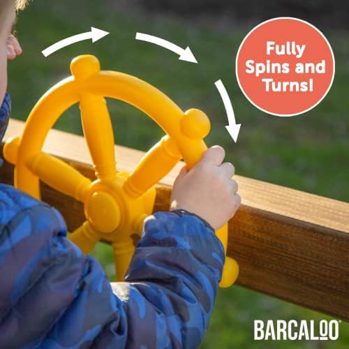 Колелото на пиратски кораб за детска площадка Barcaloo – Жълто волана за промени в залата в джунглата, Детска играчка