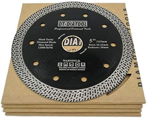 DT-DIATOOL 4-Инчов Нож За рязане на плочки Фарфорово-Керамични опаковка от 5 броя с Мрежесто Турбо-Диамант сегмент