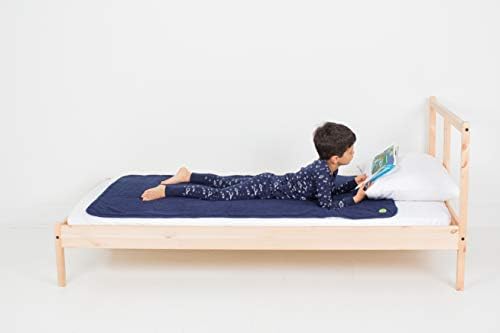 PeapodMats® Непромокаема подложка за леглото - 3 x 5 тъмно сини Наматрасника и Мочалочка за деца и възрастни - Множество
