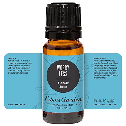 Синергетическая смес от етерични масла Edens Garden Worry Less, Чист Терапевтичен клас (Неразбавленные Смес от натурални / хомеопатични ароматни масла за ароматерапия) 10 мл
