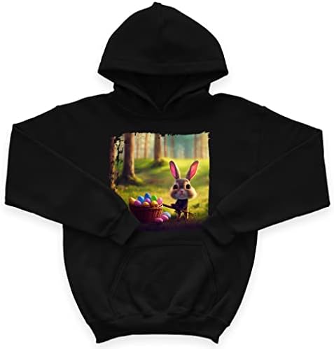 Детска hoody с качулка от руно Сладък Великденски заек - Мультяшная Детска hoody - Графична hoody за деца