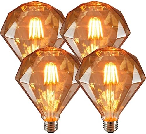 Лампата на Едисон D95 Diamond, Led лампа E26 мощност 4 W (еквивалент на 40 Вата), 110, топъл бял цвят 2200 К, Декоративни