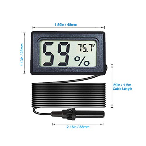 Veanic 4 опаковки Мини Цифров Термометър с Влагомер Сензора LCD Дисплей за Температурата по Фаренхайт Влага за Инкубатор, Терариум