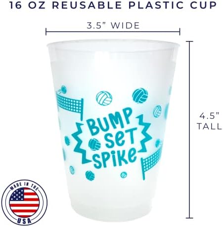 Комплект волейбол чаши за партита от 10 броя (от 16 грама всяка) - за Многократна употреба Прозрачни пластмасови Чаши - Не съдържат BPA - Украса на маса за рожден ден или ?