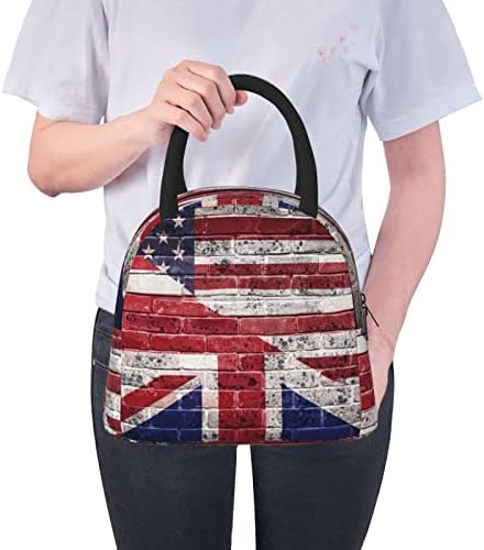 Augenstern Голямо Множество Изолирани Чанта за Обяд с Американско-Британски Флаг-Монтиране на Хладилник-Тоут-Бокс,