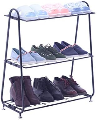 KMMK 3 Нива на Рафтове За Обувки Метален Черен Органайзер За Съхранение на Обувки на Висок Ток, Рафтове за Антре Магазин 9 Чифта обувки