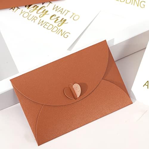 Сватбена Бронзова Поздравителна картичка с плик - Опаковка от 3 броя Подаръци Щастливо след годеж, Булчински душ,