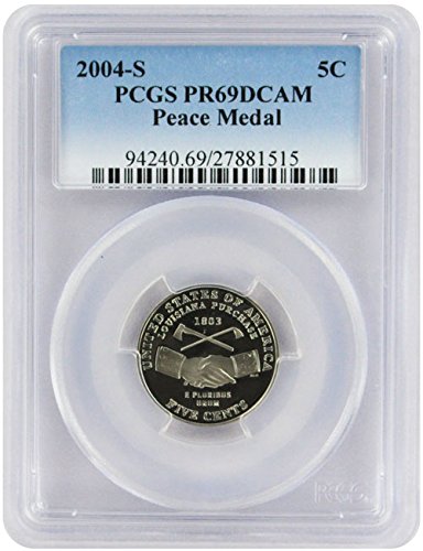 Медал на света 2004 година на издаване Jefferson Nickel New Blue Label Holder Nickel PR 69 DCAM PCGS