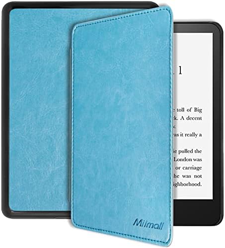 Miimall е Съвместим с Kindle Paperwhite 11-то поколение 2021 Кожен калъф с каишка за ръка, Кожени калъфи за Kindle Paperwhite 11th 2021 и Kindle Paperwhite Signature Edition 2021 (черен)