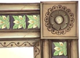 Внесените стоки Fine Crafts: малка кафява плочки с три лилии, мексикански огледало