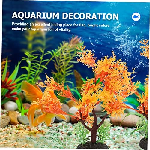 Ipetboom 2 бр. ландшафтен дизайн аквариум, ботаническа декор, Декорация на аквариума с водни растения Пластмаса