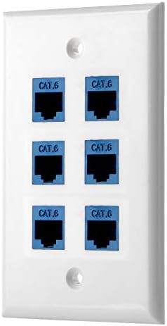 Стенни панела Cat 6 - Конектор Ethernet Cat 6 Keystone за свързване към стенните панели в бял цвят (1 порт бял)