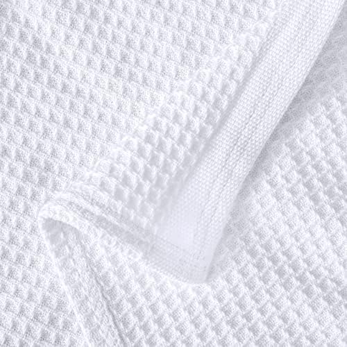 Вафельное одеяло NestariaHome от памук, цвят Бял, размер 90х90 см – 405 гориво, Меко и дышащее одеяло за всички сезони – Лек, идеален за многопластова легла, диван и мида