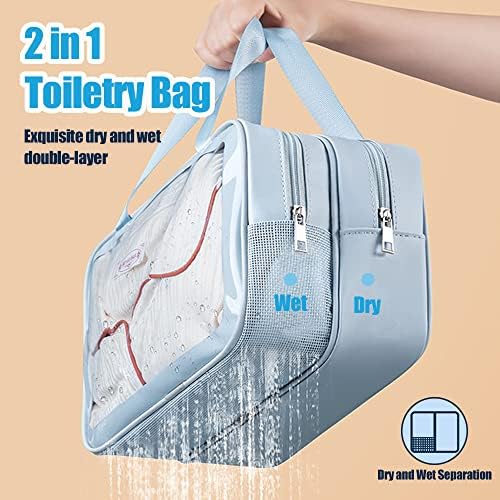 Пътна чанта за тоалетни принадлежности YIMIKE, Голяма Прозрачна чанта за грим, Косметичка, Прозрачна чанта за грижа