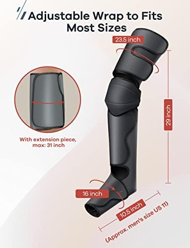 Масажор за крака WELOV за кръвообращението и за облекчаване на болката - Въздух-Компрессионный Масажор за крака с подгряване,