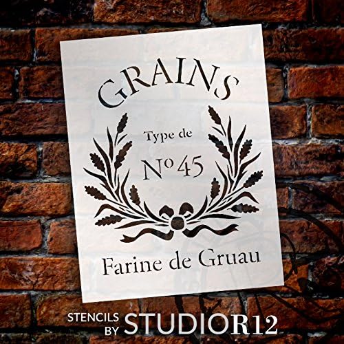 Шаблони Farine De Gruau от StudioR12 | French Grains Word Art - за многократна употреба шаблон от Mylar |