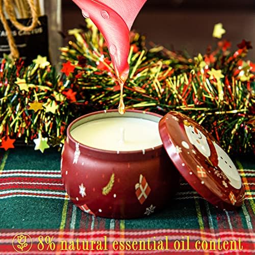 Коледни Ароматни Свещи, Подаръци за жени - Соеви Свещи за Домашна Ароматерапия, 120 часа на Изгаряне, подходящи за