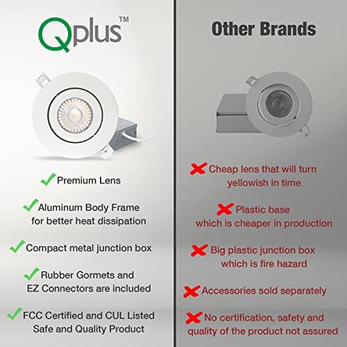 QPLUS 4-Инчов-вградени led лампа с Подвес на очната ябълка с разпределителната кутия /лампа без канализация,