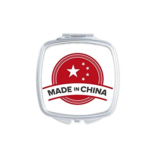 Произведено в Китай Емблема Звезда на Китайското Огледало Преносим Компактен Джобен Грим Двустранно Стъкло