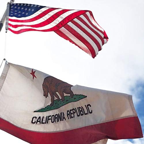 Veselin enchev Флаг на щата Калифорния Двустранен 3x5 Метра, С Външна бродерия От Найлон Траен 300D за външни работи