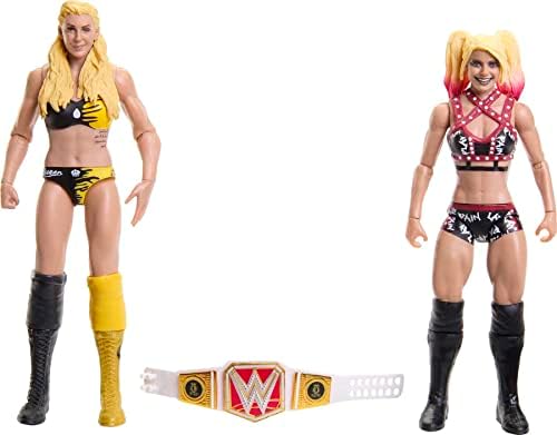 Фигурка на Mattel WWE Charlotte Flair Vs Алекса Bliss Първенство Showdown, 2 комплекта с Raw Women ' s Championship,