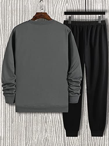 Мъжки дрехи GORGLITTER от 2 теми, Hoody с термо подплата в цвят блока и Спортни Панталони, Комплект спортни костюми