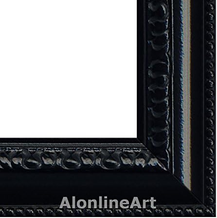 Alonline Art - Ден на боговете Поле на Гоген | Живопис в черна рамка, Напечатанная отпечатъци от памук, Най-до Пенопластовой дъска | Готови да бъдат окачени рамка | 31 x 25 | Сте