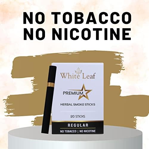 Цигари White Leaf Premium Herbal Smoke без тютюн, без никотин Обикновени (опаковка от 60 щеки) Не води до пристрастяване