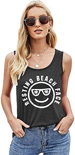 Плажни Върховете на Бретелях за Жени, Ежедневни Летни Тениски Без Ръкави, с Шарени Смешно Сърце, Тренировочная Риза
