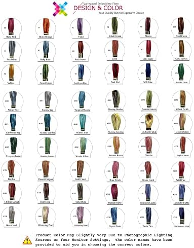 Конци за бродерия на кръстат бод Вълшебен цвят, различни на цвят, Опаковане на мулине за бродиране, 8,7 Ярд, Evergeen